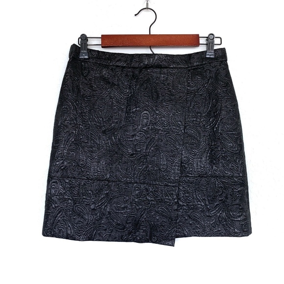 J. Crew Dresses & Skirts - J.Crew Black Metallic Wrap Front Origami Skirt